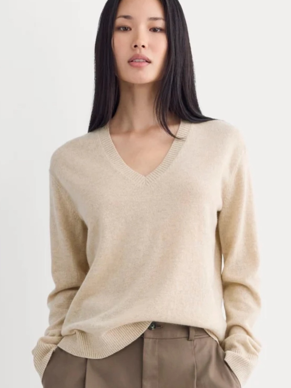 Everlane THE CLASSIC V IN CASHMERE Size S